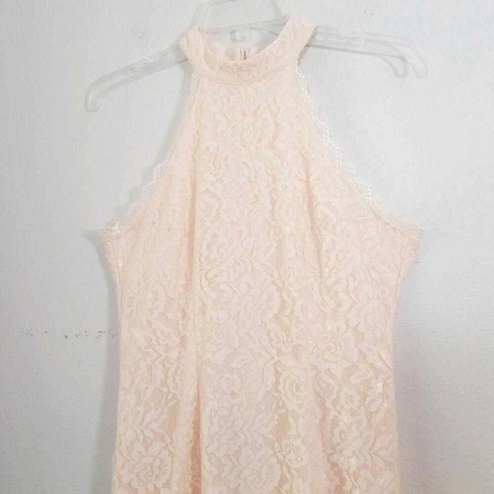 NWT Yoins pastel pink lace bodycon halter dress S - Picture 6 of 16